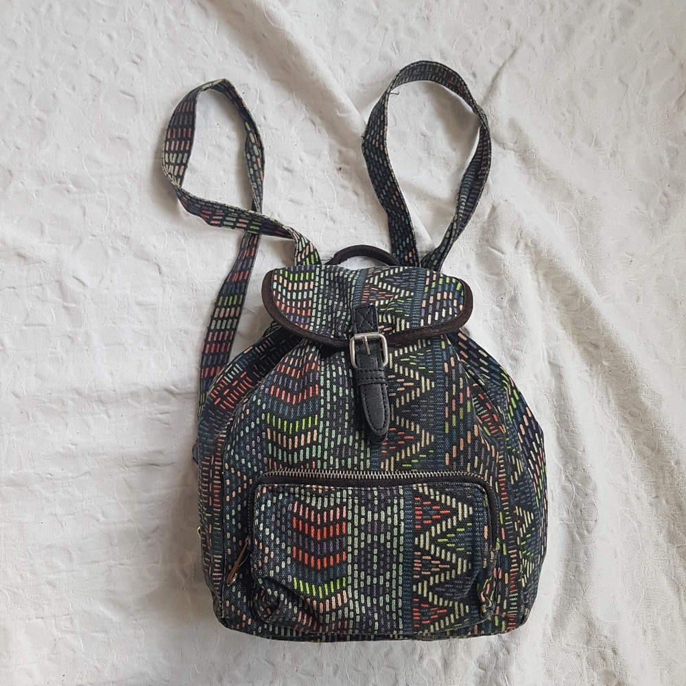 Colorful canvas drawstring PINK hobo backpack